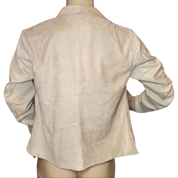 Carmen faux suede waterfall open front cardigan jacket - Picture 10 of 17